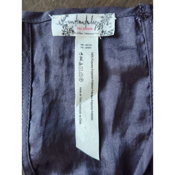 Intimately Free People Raven Slip Dress Racer Back Size S Gray Tiered Ruffle Hem - Picture 5 of 7
